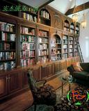 实木书柜定做 整体书房订制 美式家具雕花 欧式别墅书架书橱组合