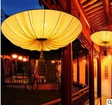 中式海洋布艺灯创意灯具荷叶吊灯飞碟灯茶楼餐厅客厅会所书房吊灯