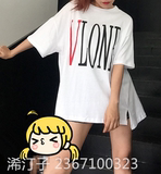 2016夏宽松女T恤韩版姐妹闺蜜装显瘦百搭中长款字母印花短袖包邮