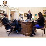 美式奥巴马办公桌椅书桌白宫总统高端雕刻花老板办公桌实木大班台