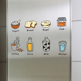 艾菲 厨房橱柜餐厅装饰贴画冰箱贴趣味个性创意可移除墙贴纸 包邮