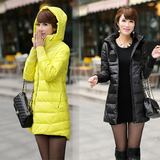 2013秋冬新款韩版女装加厚连帽中长款艾莱依6002C羽绒服 女 外套