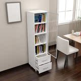 简易小书柜书架书橱单门玻璃门柜储物柜自由柜组合柜实木柜子定制