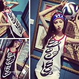 2016夏季新款韩版女装可乐运动休闲球衣通勤纯色中长款背心吊带