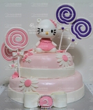 彩虹甜心翻糖蛋糕Hello Kitty卡通动物棒棒糖蝴蝶结北京生日蛋糕