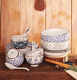 碗碟套装陶瓷 创意餐具套装韩式碗盘 碗筷家用结婚礼品和风釉下彩