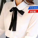 热卖韩版英伦学院风手打飘带领结男女通用纯色时尚蝴蝶结领带