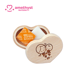 大卫Amethyst婴儿脐带/胎毛收藏盒 心形木质出生纪念盒 日本进口