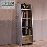 铝皮帆布铆钉复古做旧书架LOFT金属工业风个性书柜杂志架文件柜