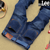 SU Lee夏季男士正品牛仔裤男直筒修身款青年商务装薄款弹力长裤潮