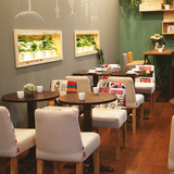 批发现货餐厅餐桌餐椅组合复古咖啡厅馆西餐厅奶茶甜品店实木椅子