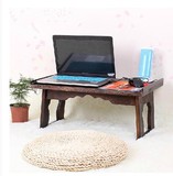 实木可折叠式便携式笔记本电脑桌懒人床上用学习桌飘窗桌小桌子