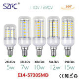 厂家直销LED节能灯泡5730玉米灯5~10W商用家用照明E14小螺口 110V