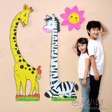 墙面装饰卡通动物身高墙贴 儿童EVA身高表 泡沫长颈鹿动物身高尺