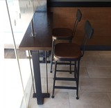 美式loft铁艺复古实木吧台桌咖啡餐厅吧台凳桌椅酒吧高脚桌椅88