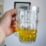 特大号耐热钢化玻璃杯带把啤酒杯果汁杯扎啤杯水杯子超大容量创意