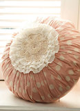 韩国代购 圆形装饰碎花靠垫 沙发粉色田园圆含芯背垫抱枕靠枕