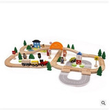 木制78片榉木火车轨道 儿童木质益智拆装玩具兼容托马斯2-4-6-8岁