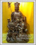 地藏王 香樟木纯手工雕刻 19寸 二度描金台湾进口工艺佛像 神像