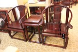 明清古典仿古家具非洲酸枝实木精雕图皇宫椅圈椅太师椅子三件套