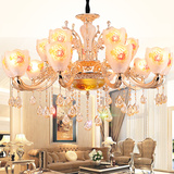 欧式锌合金水晶吊灯奢华客厅简约大气现代餐厅卧室灯简欧玉石灯具