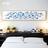 星川艺术家苏毅 北欧现代简约抽象壁饰 玄关装饰画创意挂画青花鱼