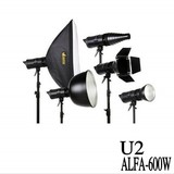 U2alfa-600W闪光灯影视灯摄影灯室内闪光灯600W影棚摄影器材特价