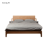 简约现代实木床北欧宜家橡木床1.8米1.5m双人床成人床大床可定做