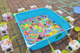 包邮益智儿童戏水磁性钓鱼玩具套餐公园家庭广场小猫免充气钓鱼池