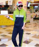 韩国新款跑步运动套装女士健身瑜伽服纯棉休闲套装两件套大码春秋