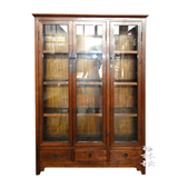 中式仿古实木玻璃精品办公展示陈列柜 古典博古书架酒柜 木质家具
