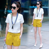 韩版夏天夏季女装短装短款短衣短袖短裤休闲套装女18-25-35周岁24