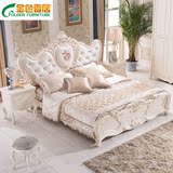欧式床法式双人床1.8米雕花田园公主床白色实木床婚床皮床卧室