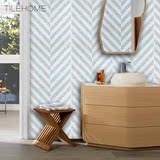 简约风格斜纹V型几何艺术马赛克拼图壁画卫生间浴室瓷砖墙面装饰
