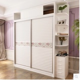 上海板式衣柜衣橱 整体两门推拉移门大衣柜 组装卧室家具定制订做
