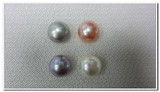 DIY半孔裸珠/散珠 11-12mm淡水天然珍珠批发 扁圆珠 无瑕强光