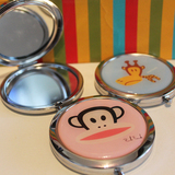 精致礼品可爱卡通大嘴猴随身双面化妆镜 折叠便携小镜子圆形镜子