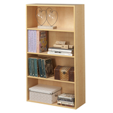 60x23x106cm枫木色简易4层无门落地组合式书柜展示收纳储物置物柜