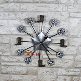 家兴旺 美式乡村创意铁艺挂钟酒吧西餐厅咖啡厅个性时钟简约现代