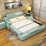 皮床 榻榻米床 现代简约小户型真皮床 双人床1.8米婚床软床卧室床