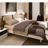 现代简约板式床1.5m1.8米双人床硬板床白色床宜家卧室成套家具床