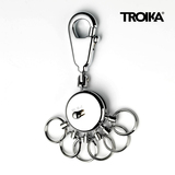 德国Troika多环可拆卸钥匙扣汽车钥匙圈男士创意高档金属腰挂女士