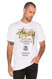 美国潮牌Stussy WT Drip Gold Tee 巡游 烫金 喷漆 T恤 白色短袖