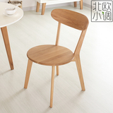 出口 现代实木餐椅 北欧休闲咖啡椅 简约 日式田园橡木餐椅书椅