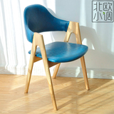 出口北欧实木餐椅 水曲柳餐厅咖啡椅 现代简约餐椅书椅布艺椅子