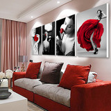 现代客厅装饰画 时尚黑白无框挂画 沙发背景墙人物简约单幅壁画