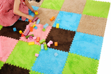 明德客厅卧室拼接地毯 泡沫地板婴儿绒面拼图地垫 毛绒爬行垫一级