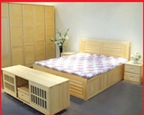 100%全实木新西兰松木家具家具定做全实木双人床床箱c43