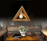 北欧简约客厅餐厅咖啡厅创意吧台三角形个性艺术实木卧室单头吊灯