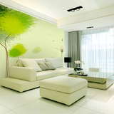 空间元素电视背景墙纸壁画 现代简约绿树蒲公英简欧大型壁画墙纸
